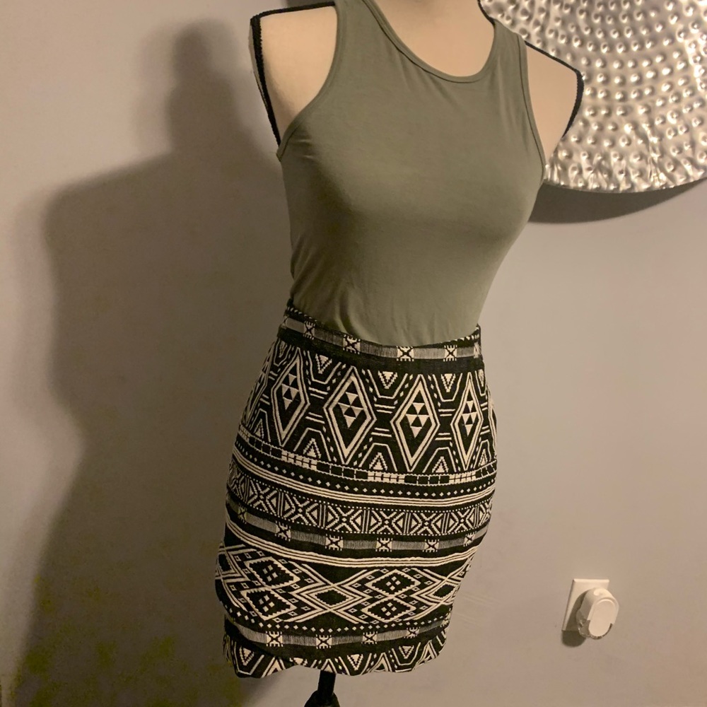 Tribal print mini skirt